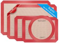 Silicone Baking Mat, Sopito Set of 5 Non Stick Baking Mat Silicone Baking Sheets Reusable Heat Resistant 250°C/480°F for Baking Roasting and Food Preparation, Red