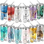 Uiifan 12 Set Thank You Gifts for Women Men 20 oz Inspirational Tumblers with Keychains Motivational Appreciation Tumblers Insulated Stainless Steel Appreciation Tumblers for Coworker Employee Gift