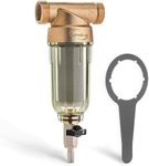 iSpring WSP-50 Reusable Whole House Spin Down Sediment Water Filter 50 Micron, 1" MNPT + 3/4" FNPT, Brass, Wrench included
