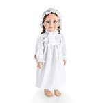 The Queen's Treasures 18 Inch Doll Clothes, Officially Licensed Little House on The Prairie Sleepwear Outfit. Full Length Nightgown and Nightcap, Compatible for Use with American Girl Dolls