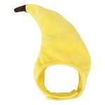 Pssopp Banana Cat Hat Teddy Dog Hats Holiday Fun Headwear Banana Shape Animals Cap Headdress for Christmas Halloween Decoration Use(Free Size)