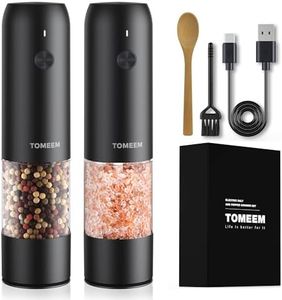 [Upgrade Größere Kapazität]Salz und Pfeffermühle elektrische – über USB wiederaufladbar, Keramikmahlwerk, Automatische Gewürzmühle elektrisch mit einstellbarer Grobheit und nachfüllbarem