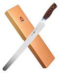 TUO Slicing Knife 14 inch - Long Carving Knives Professional Granton Slicer Hollow Ground Carver for Meat & Vegetable - German HC Steel & Ergonomic Pakkawood Handle - Gift Box Included - Fiery Series