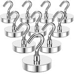 MIKEDE Strong Magnetic Hooks, 110Lbs Heavy Duty Magnetic Hooks for Cruise Cabin, Neodymium Earth Magnets with Hooks for Hanging, Super Metal Industrial Magnetic Hanger for Grill, Cruise, Storage