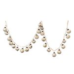 Creative Co-Op Embossed Mercury Glass Ball Ornament Garland, Distressed Matte Cream