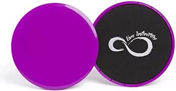 Gliding Core Disc Sliders 2 Pack by Live Infinitely – Exercise On Any Surface With Our Non-Catch Edges Designed For Smooth Sliding – Dual Sided Trainers Ideal For Home Abdominal & Core Workouts-Purple