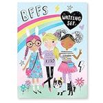 Jewelkeeper Paris Design Writing Kit with Gold Foil, Girls Stationery Paper Letter Set, Stickers, Envelope Seals