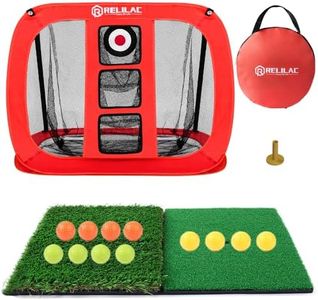 RELILAC Pop-Up Golf Chipping Net Set - Indoor/Outdoor Golfing Target Accessories Kit for Backyard Accuracy and Swing Practice - Great Gifts for Men, Dad, Husband, Women, Kid, Golfers