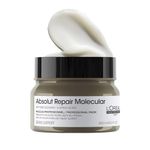 L'Oréal Professionnel Absolut Repair Molecular Deep Repairing Cream Mask for Damaged Hair | Repairs Very Damaged Hair and Restores Strength With 2% Peptides Bonder & 5 Amino Acids, 250ml