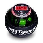 NSD Power Winners Roll and Spin Spinner Gyroscopic Wrist and Forearm Exerciser with Digital LCD Counter and Auto-Start Feature, Black