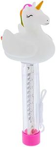 U.S. Pool Supply Floating Unicorn Thermometer - Easy to Read Temperature Display, Measures up to 120° Fahrenheit & 50° Celsius, Swimming Pools, Spas, Kids Pools, Cute Fun Pink Animal Pet Float Tether