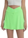 fuinloth Tennis Skirt Women Pleated Golf Skorts Ladies High Waist Running Activewear Gym Skort with Pockets Green M 10-12