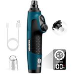 Casfuy Smart 6-Speed Dog Nail Grinder-50% More Power Pet Nail Grinder with 2 LED Lights Quiet Rechargeable Electric Dog Nail Trimmers File Toenail Grinder for Large Medium Small Dogs & Cats(Dark Blue)