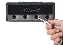 Licensed Marshall Stealth Jack Rack- Wall mounting Guitar amp Key Hanger. Includes 4 Guitar Plug Keychains and 1 Wall mounting kit. Easy Installation.