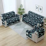 Story@Home Quilted Sofa Cover 6 Seater | Sofa Cover with Pockets | Microfiber Sofa Cover | 3+2+1 Seater Sofa Cover with Pockets | Make Your Own Set for Aesthetic Home Furnishing | Navy Blue & Sky Blue