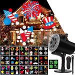 Holiday Projector Light, Syslux Halloween Christmas Projector Lights 16 HD Slides LED Waterproof Light Outdoor Indoor Lights with Remote Control for Party Garden Halloween Xmas Holiday Landscape Decor