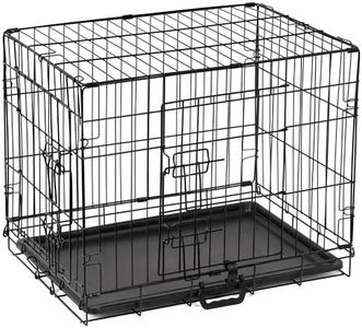Dog Crate Small Size Dog Puppy Pet Cage with 2 Doors (Front & Side), Dog Crate with Removal Tray,Folding Metal Pet Dog Training Cage Crate for Dogs (Small 24")
