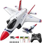 DEERC F35 Thunderbirds Brushless 4 Channel RC Plane for Adults Remote Control Airplane EDF Fighter Jet,2.4GHz 6-axis Gyro Stabilizer EPP RTF Hobby Glider Aircraft Plane Easy to Fly for Advance Player