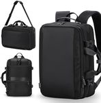 HOMIEE 3 in 1 Expandable Travel Laptop Backpack Mens, 24L-30L Business Travel Rucksack Cabin Size, 15.6 inch Briefcase Backpack Carry on Sling Bag Shoulder Bag for Commuting, Business Trips, Travel