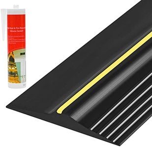 10Ft Universal Garage Door Bottom Threshold Seal Strip with 10oz Building Sealant, Weatherproof Rubber DIY Weather Stripping Replacement - Black