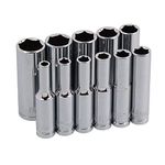 NEILSEN TOOLS CT0753 11 Piece Drive Deep Socket Set on Holder,1/4"