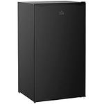 HOMCOM Mini Fridge with Freezer, 3.2 Cu.Ft Compact Refrigerator with Adjustable Shelf, Mechanical Thermostat and Reversible Single Door for Bedroom, Dorm, Black