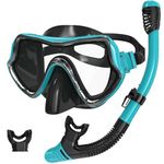 G2RISE SN02 Snorkel Set Adults - Scuba Mask Diving Goggles Dry Snorkeling Gear with Breath Easy Airflow Tech & Anti-fog Design（Comes with an Extra Mouthpiece）