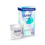 Durex Nude, Condoms, Close Fit, 12s, Ultra Thin, Designed To Feel It All, With Silicone Lube