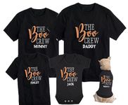 Matching Family Halloween Boo Crew T-Shirt With Glitter Personalised Mum Dad Dog