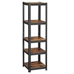 SONGMICS Shelving Unit, Industrial Adjustable Storage Shelves, for Living Room, Kitchen, Garage, Rustic Brown and Black UGLR037B01