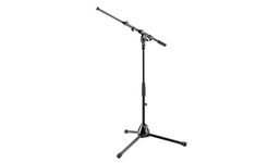 K&M Stands 259-BLACK Low Level Microphone Stand with Telescopic Boom Arm