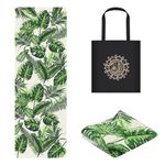 JOOEER Foldable Yoga Mat, Non-slip Suede Fitness Mat With Carry Bag for Hot Yoga, Exercise, Pilates, 1.5mm Thick Lightweight Exercise Yoga Mat for Women, Green