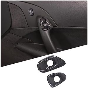 Qiosreui Door Lock Switch Button Frame Compatible with Chevy Corvette C6 2005-2013, Inner Door Push Button Trim, Door Release Switch Button Trim Cover Bezel Decoration Accessories, Dry Carbon Fiber