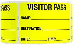 Chartreuse Visitor Pass / 500 Fluorescent Yellow ID Labels/Safety Identification Badge Stickers