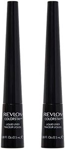 Revlon Liquid Eyeliner, ColorStay Eye Makeup, Waterproof, Smudgeproof, Longwearing with Ultra-Fine Tip, 251 Blackest Black, 0.08 Fl Oz (Pack of 2)