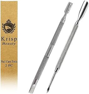 Cuticle Pusher Dual Sided - Sharp Edge Spoon Shaped Double Ended Cuticle Pusher Remover Cleaner Surgical Medical Grade Stainless Steel Manicure Pedicure Nail Art Care Tools 2 Pc Set By Krisp Beauty