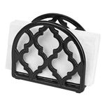 Home Basics NH51101 C Cast Iron Paper Napkin Holder/Freestanding Tissue Dispenser for Kitchen Countertops, Dining, Picnic Table, Indoor & Outdoor Use, Dur, Black