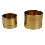 Putrika Brass Rice Measuring Pot Padi Uzhakku,Changazhi Measuring Vessel for Paddy and Grains, nira para Vessel, Cup, Jug, Mug, Bowl for Home and Kitchen[Weight: 120gm](Capacity: 60ml and 130ml)- Set of 2