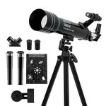 Audavibe Professional 150x Refractor Telescope with Long Adjustable Stand, Arya's Space Odyssey App & High Magnification for Astronomy Beginners, Star Gazing & Cosmic Exploration (50070)