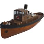 Your Day Mate 1930s Steam Tug Ship Model Kit, Scale 1:18, Size L x W x H 720 x 180 x 270 mm, Lasercut Wood Components, 1200 g, Seaworthy, RC Tug Boat Wood Kit