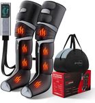 pryfey Leg Massager with Heat and Compression, Foot Massager for Circulation and Pain Relief, 3 Timers, 12 Intensity, 6 Modes,3 Heating with Knee Massager