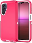 I-HONVA for Samsung Galaxy A25 5G Case Shockproof Dust/Drop Proof 3-Layer Full Body Protection [Without Screen Protector] Rugged Heavy Duty Durable Cover Case for Galaxy A25 5G,Pink/White