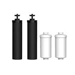 AQUACREST NSF/ANSI 372 Certified Water Filter, Replacement for Berkey® Black Filters (BB9-2) & Fluoride Filters (PF-2®) Combo Pack and Berkey® Gravity Filter System