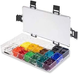 Falling in Art Airtight Paint Palette, 24-Well Storage Palette Box with Thumb Grip, Leakproof Travel Palette Case for Watercolor, Acrylic Paints, Gouache and Oil Painting