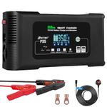 SolaMr 35A Car Battery Charger, 12V and 24V Intelligent Fully Automatic Battery Maintainer with Pulse Reconditioning for Trucks, Motorcycles, Marine Lithium and Lead Acid Batteries - P35