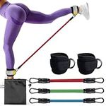 AWAVM Ankle Resistance Bands with Cuffs, Home Workout Equipment, Legs Resistance Bands for Kickbacks Hip Glute Training Exercises,Perfect for Home Workouts and Fitness Training for Women and Men