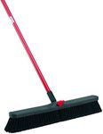 Libman Commercial 801 Smooth Surface Push Broom, 64" Length, 24" Width, Black/Red (Pack of 4)