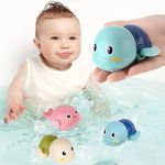 Bath Toys, 4 Pack Baby Bath Toys for Toddlers 1-3, Floating Wind-up Toys Swimming Pool Games Water Play Set Xmas Gift for Bathtub Shower Beach Infant Toddlers Kids Boys Girls Age 1 2 3 4 5 6 Years