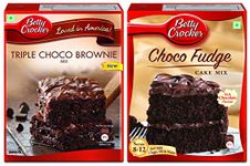 Betty Crocker Cake Mix, Choco Fudge Rich Chocolate, 475 g and Betty Crocker Cake Mix, Triple Chocolate Brownie 425 g