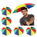 5 Pack Umbrella Hat with Elastic Band, Fishing Umbrella Hat for Adults Kids Women Men, Umbrella Hats for Outdoor Activities